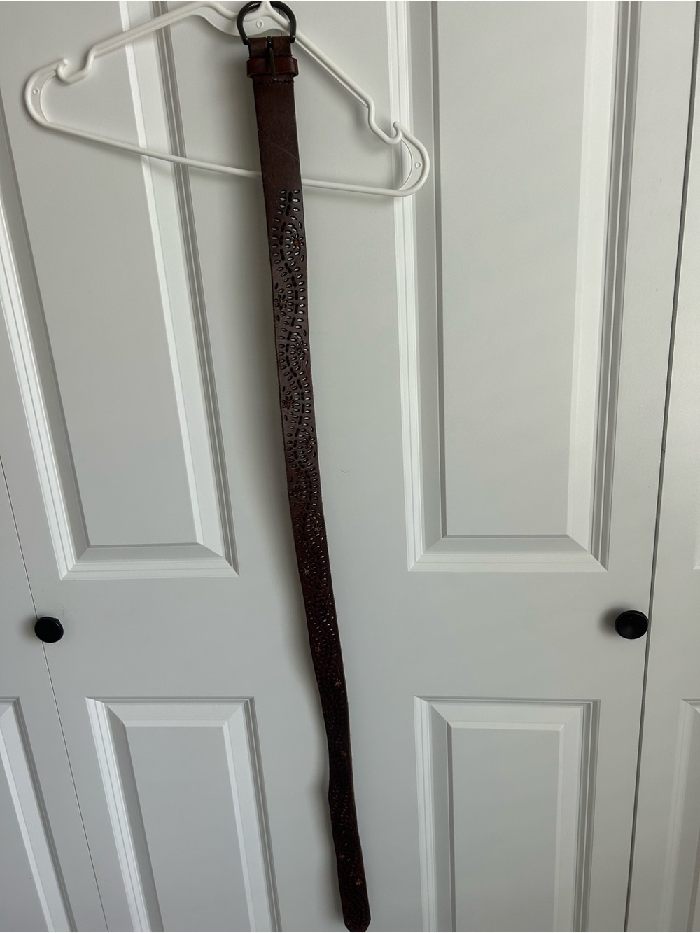 Aeropostale Brown Tooled Leather Belt